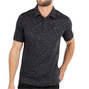Travis Mathew Black Print Design Performance Golf Polo Shirt Men’s size XXL